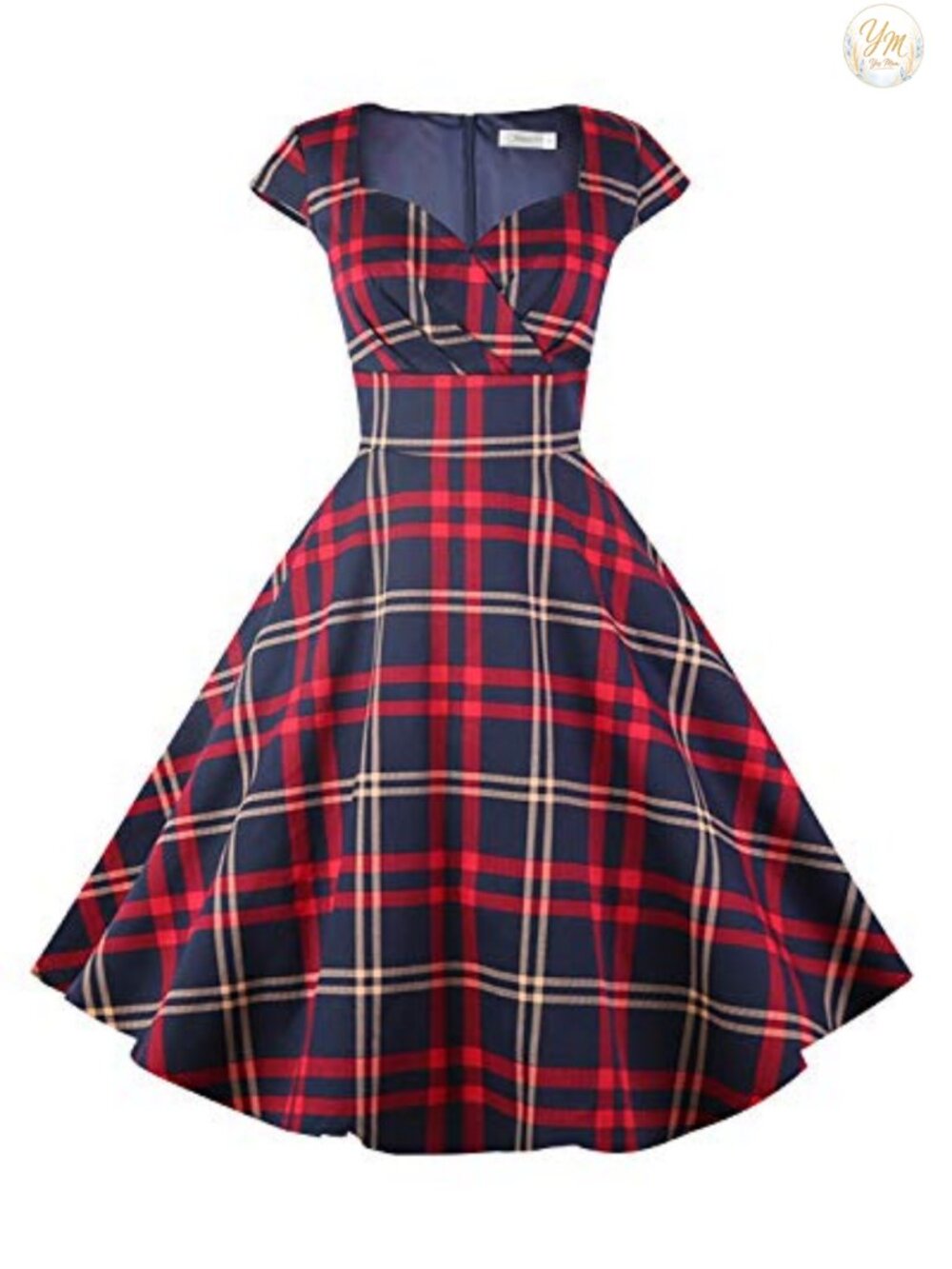 Cap Sleeve 1950s Retro Vintage Cocktail Swing Dress with Pockets